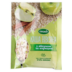 Премія . Каша овсяная с яблоком и корицей быстрого приготовления 41 гр (4824034040476)
