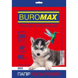 Buromax. Набір паперу офісної А4 80 г-м2 Dark + Pastel 20 листів 10 кольорів(482307892386)