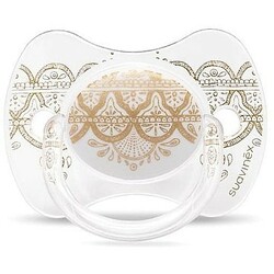 Suavinex. Пустушка з фізіологічною соскою "Couture", 18+ мес, світло-сіра(8426420045971)