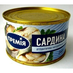 Премия. Сардина натуральная с добавлением масла 240г(4824034016723)