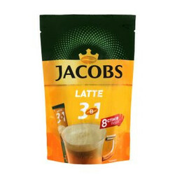 Jacobs. Напій кавовий Jacobs 3в1 Latte 8*13 г   (4820206291028)