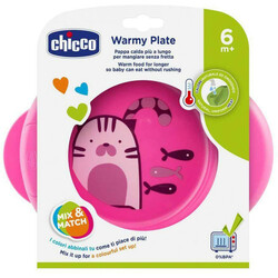 Сhicco. Тарелка термоустойчивая Chicco Warmy Plate, розовая 6 мес+ 1 шт(8058664086504)
