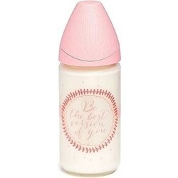 Suavinex. Пляшка Сенс життя стекло 240 мл 3-х позиційна соска Рожева(8426420038485)