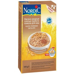 Nordic.  Пластівці вівсяно-житні грубого помелу для каш 500 г(6411200110224)