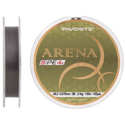 Favorite. Шнур Arena PE 150м (silver gray) №0.2-0.076mm 5lb-2.1kg (1693.10.89)