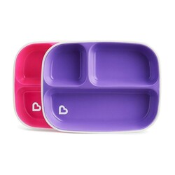 Munchkin. Набір тарілок Splash Divided Plates, 2 шт рожева і фіолетова(5019090124485)
