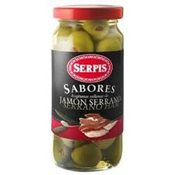 Serpis. Оливки зеленые фаршированные хамоном 235г (8410344900119)