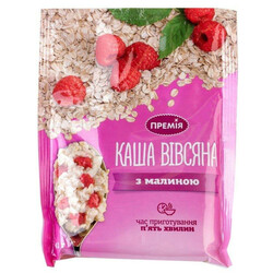 Премія . Каша овсяная с малиной быстрого приготовления  41 гр (4824034040469)
