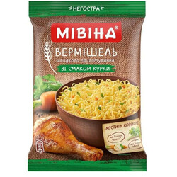 Вермішель Мивина із смаком кур бул з овоч зелений не гострий 60 г(7613036354189)