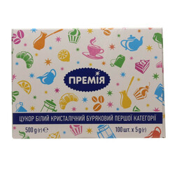 Премия. Сахар Премия белый порционный стик 100*5г.уп (4824034049424)