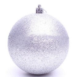 Украшение елочное Шар серебристый пластик 10см (0260004148911)