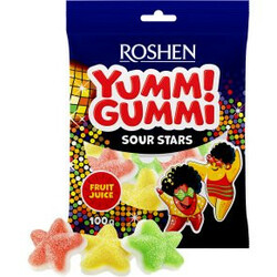 Roshen. Конфеты Yummi Gummi Sour Stars желейные 100 гр(4823077625565)