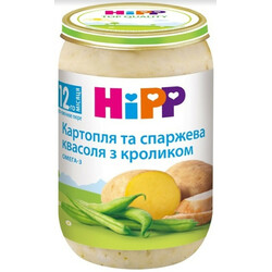 HIPP.  "Картопля і спаржева квасоля з кроликом", 12+ м. 220 р.(9062300131564)