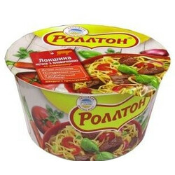 Роллтон.  Локшина Роллтон яєчна з яловичиною по-домашньому відро 75 г(4820179251593)