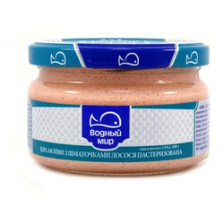 Водний Світ. Ікра мойви з шматочками лосося 180 г(4820088410661)