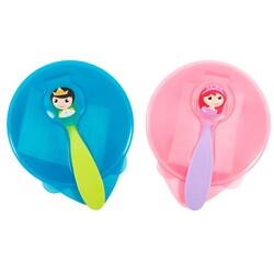 Lindo. Детская тарелочка с ложечкой для кормления, 4мес+, (Li 836), (008366)