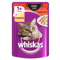 Whiskas. Корм для котов Крем-суп с говядиной 85 гр (4770608255442)