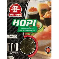 Katana. Водорості Норі для суші 10 листів 1шт(4820131230086)