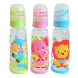 Lindo. Пляшка з брязкальцем і силіконовою соскою, 250 мл Рожева(8850217001183)