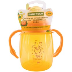 Baby Team. Поїльник з силіконовим носиком і ручками, 6 мес +, 250 мл(4824428050043)