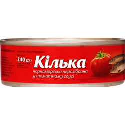 Без ТМ. Килька черноморская в томатном соусе 240г(4824034031733)