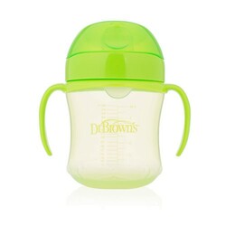 Dr. Brown's. Чашка-поїльник з м'яким носиком і ручками, 6+ місяців, колір зелений, 180 мл (TC61001-1 -