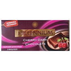 Millennium.Шоколад черный с вишней 100 гр(4820075506186)