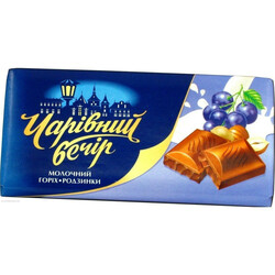 Чарівний вечір. Десерт шокол молочный орехи и изюм 85г(4820005194032)
