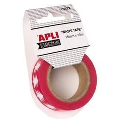 Apli Kids. Декоративний скотч: Червоні різдвяні ялинки, 15 мм х 10 м(8410782165224)