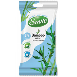Smile. Вологі серветки з екстрактом бамбука 15 шт(4823071642636)
