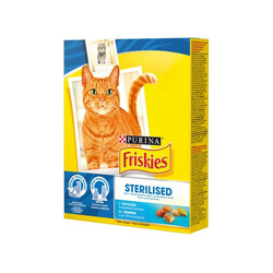 Friskies.  Корм для котов Sterilised с лососем сухой  (7613035352346)