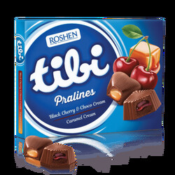 Roshen. Конфеты Tibi Pralines Сherry and Choco Cream 120 гр (4823077616518)