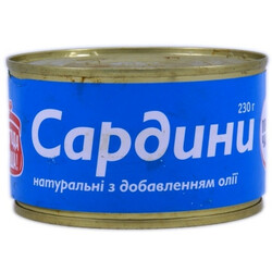 Повна Чаша. Сардина натуральна з додаванням олії 200 гр(4824024017785)