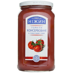 Ніжин. Томати консервовані у власному соку 920гр(4823006802517)