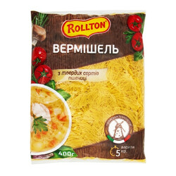 Роллтон. Вироби макаронні Роллтон Вермішель 400 г(4820179252903)