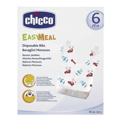 Chicco. Слинявчик Chicco одноразовий 40 шт 6 мес(8003670791515)