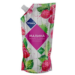 Премія. Малина перетерта з цукром стерилизованя 250 гр(4823096402611)
