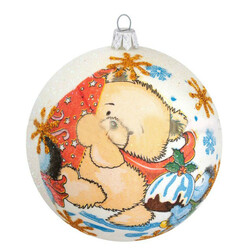 Прикраса ялинкова Шар Декупаж пластик 100мм(4825003012210)