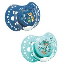 Lovi. Пустышка силиконовая динамическая Folky, 6-18 мес, 2 шт (22-843boy)
