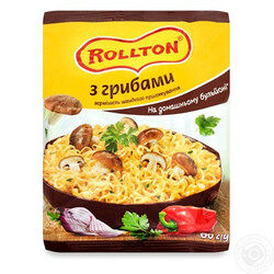 Роллтон. Вермішель Роллтон на домашньому бульйоні з грибами 60 г(4820179250084)