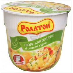 Роллтон. Пюре Картофельное со вкусом курицы стакан 37г (4820179250435)