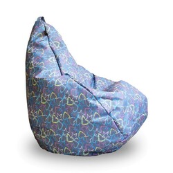 Tia - sport. Крісло груша Tia - sport Принт Зірки і серця 90х60 см(sm - 0869)