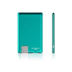 Xoopar. Внешн. порт.аккум. Батарея XOOPAR - POWER CARD(Li-Pol,1300мА*ч,мятн,microUSB-USB-каб, LED-ин