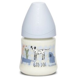 Suavinex. Бутылочка Истории Щенков, 150 мл, 0+ Голубая  (8426420051293)