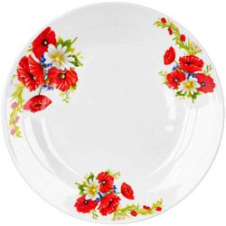 Оселя. Тарілка дрібна д23см декорована "Макі і ромашка". Артикул: 21-206-106. ТМ Обитель. (4823083