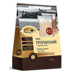 Серпень. Крупа Серпень Рис пропарений в пакеті з насінням льону 350 г(4820019601335)