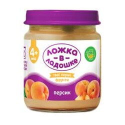 Ложка в долоньці. Пюре з персиків 4м +, 100 г. (4815396000574)