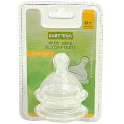 Baby Team. Соска силиконовая, 2 шт медленный поток 0+ (2020)