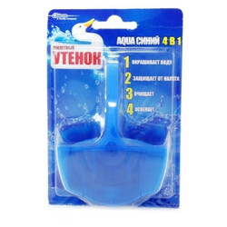 Туалетный Утенок. Очиститель для унитаза  AQUA 4в1 синий подвесной 40г (5000204739060)