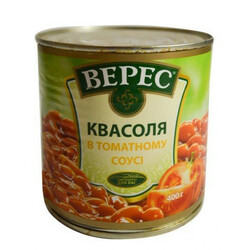 Верес. Квасоля в томатному соусі ж-б 400г(9865060026473)